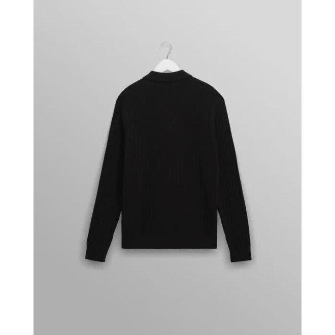 Oban Knitted Polo in Black