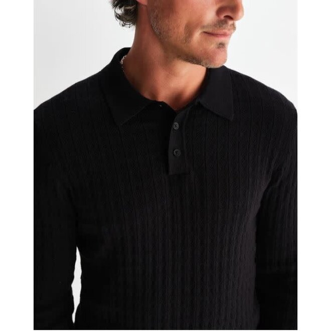 Oban Knitted Polo in Black