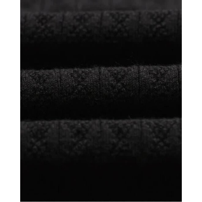 Oban Knitted Polo in Black