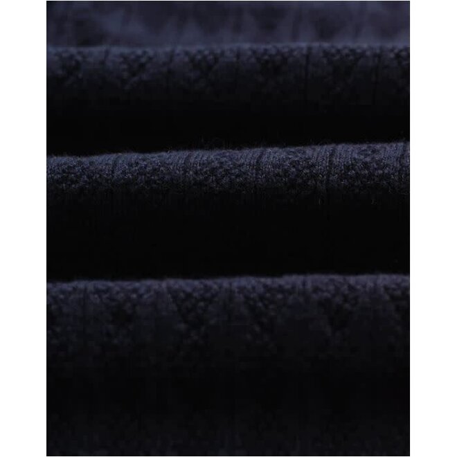 Oban Knitted Polo in Navy