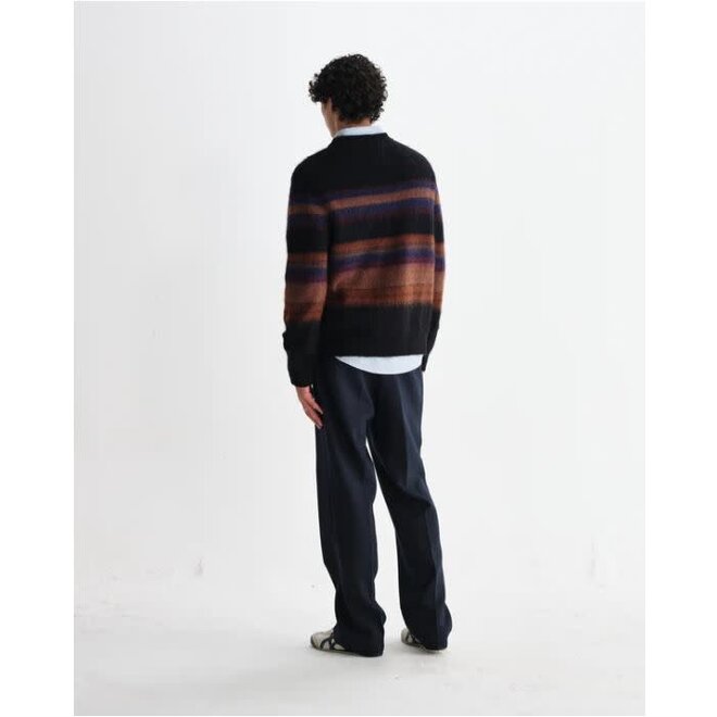 Wilde Wool Crewneck Jumper in Black/Dark Multicolour