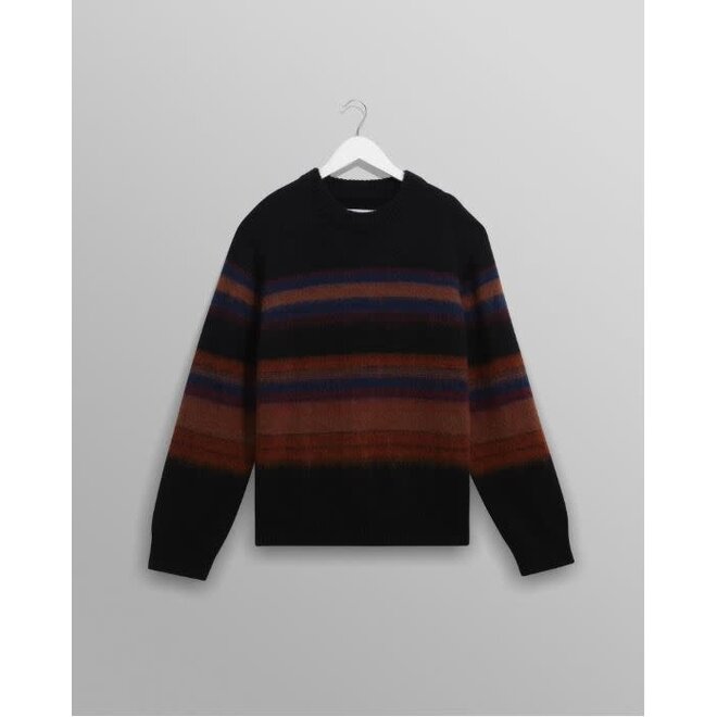 Wilde Wool Crewneck Jumper in Black/Dark Multicolour