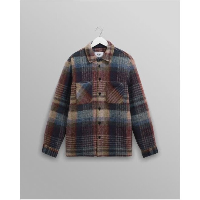 Whiting Wool Overshirt in Blue/Multi