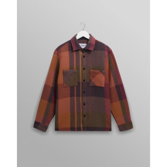 Whiting Overshirt in Orange/Multi Check