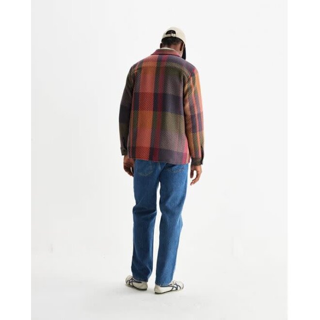 Whiting Overshirt in Orange/Multi Check