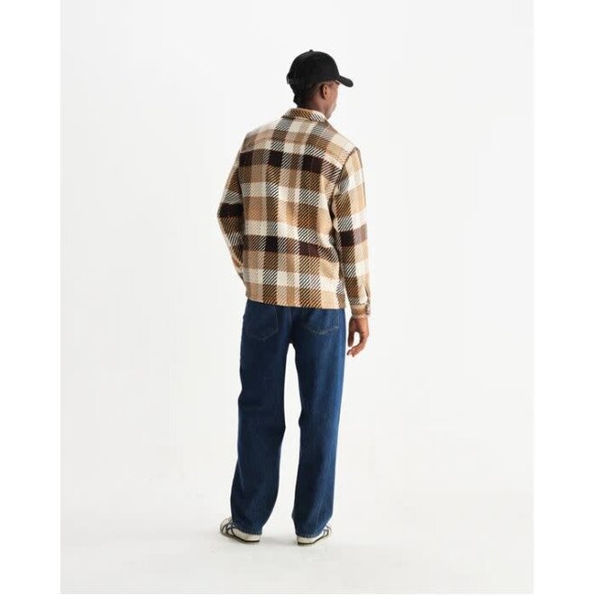Whiting Overshirt in Natural/Brown Check