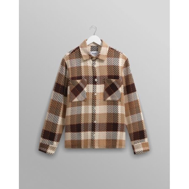 Whiting Overshirt in Natural/Brown Check