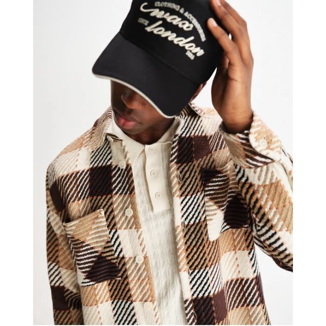 Whiting Overshirt in Natural/Brown Check