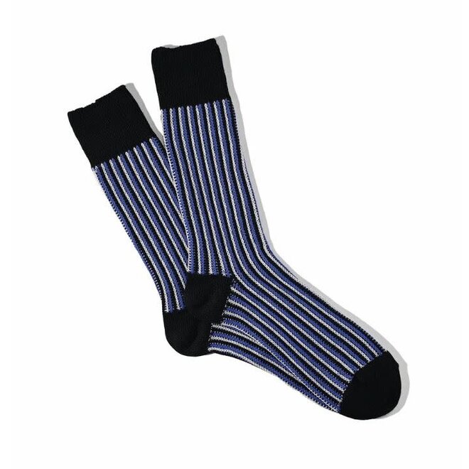 Jacquard Stripe Crew in Black