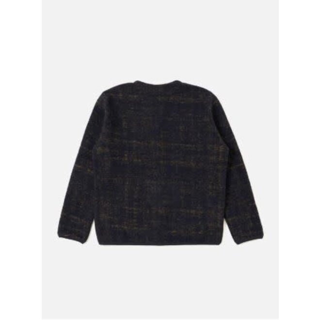 Cardigan in Navy Marble Fleece