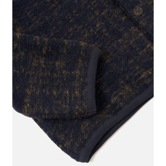Cardigan in Navy Marble Fleece