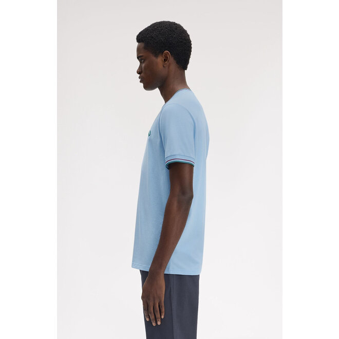 Twin Tipped T-Shirt in Track Blue/Burnt Red/Sport Green