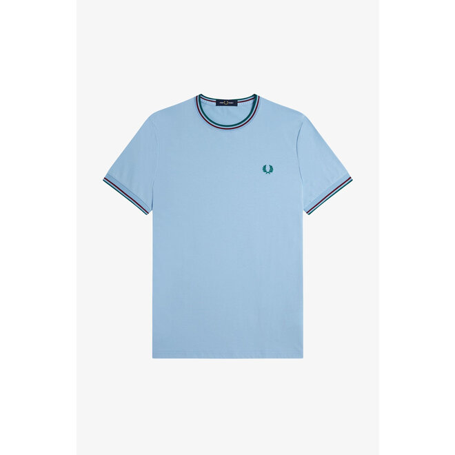 Twin Tipped T-Shirt in Track Blue/Burnt Red/Sport Green