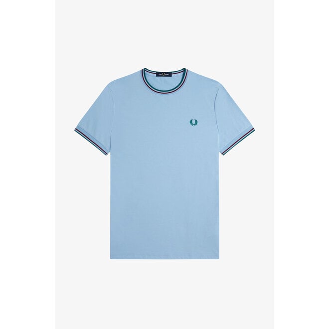 Twin Tipped T-Shirt in Track Blue/Burnt Red/Sport Green