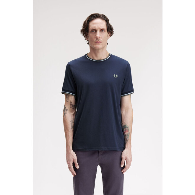 Twin Tipped T-Shirt in Dark Airforce/Light Ice/Bay Leaf