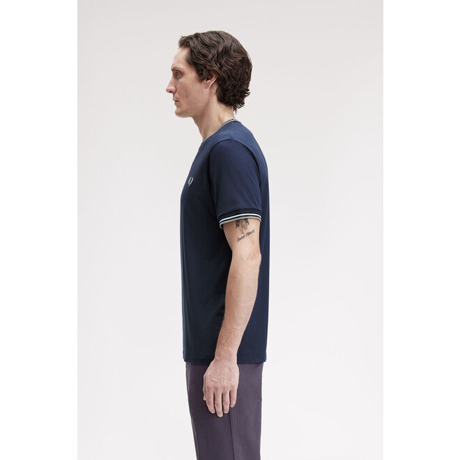 Twin Tipped T-Shirt in Dark Airforce/Light Ice/Bay Leaf