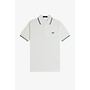 Twin Tipped Fred Perry Shirt in Snow White/Track Blue/Sport Green