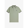 Twin Tipped Fred Perry Shirt in Bay Leaf/Dark Airforce/Tennis Blue