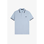 Twin Tipped Fred Perry Shirt in Light Smoke/Navy