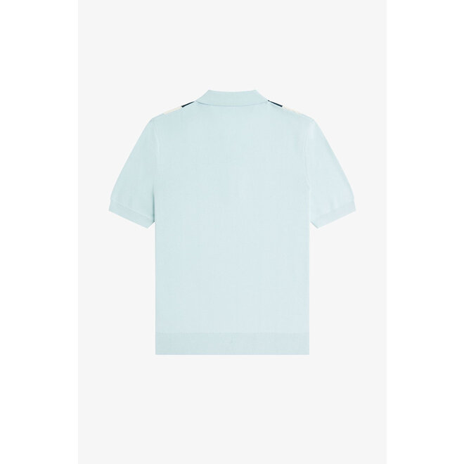 Multi Texture Knitted Shirt in Light Ice