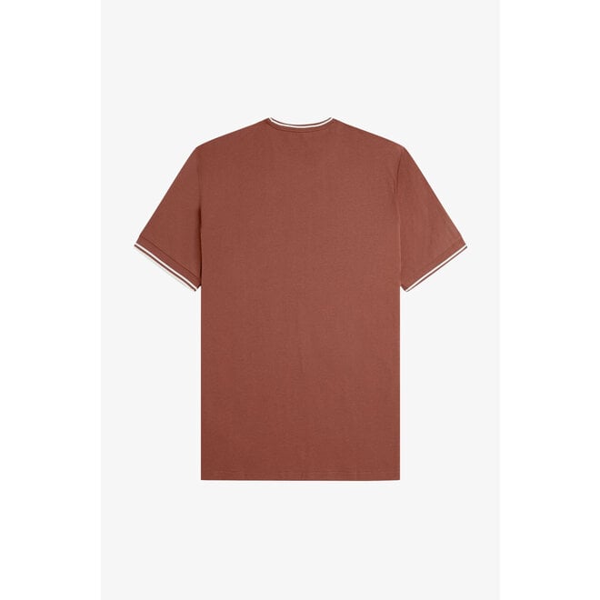 Twin Tipped T-Shirt in Whiskey Brown/Ecru