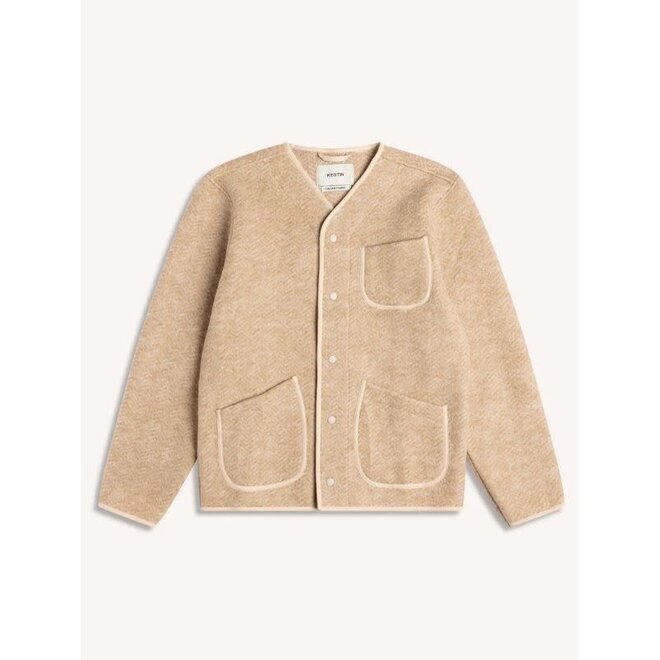 Neist Wool Cardigan in Oat