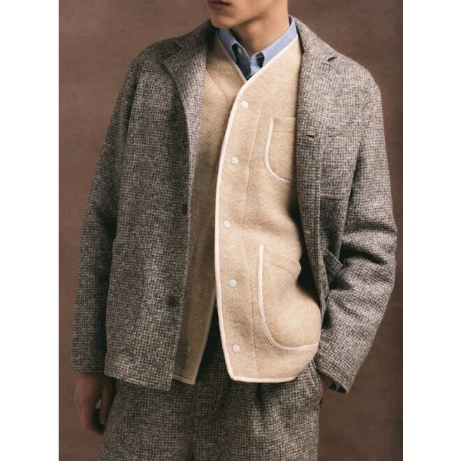 Neist Wool Cardigan in Oat