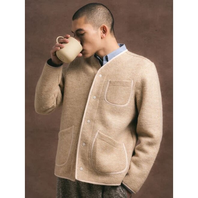 Neist Wool Cardigan in Oat