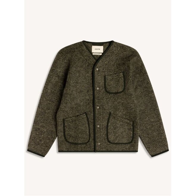 Neist Wool Cardigan in Moss