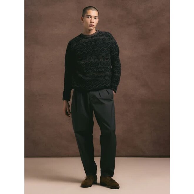 Junction Fairisle Sweat in Peat/ Black