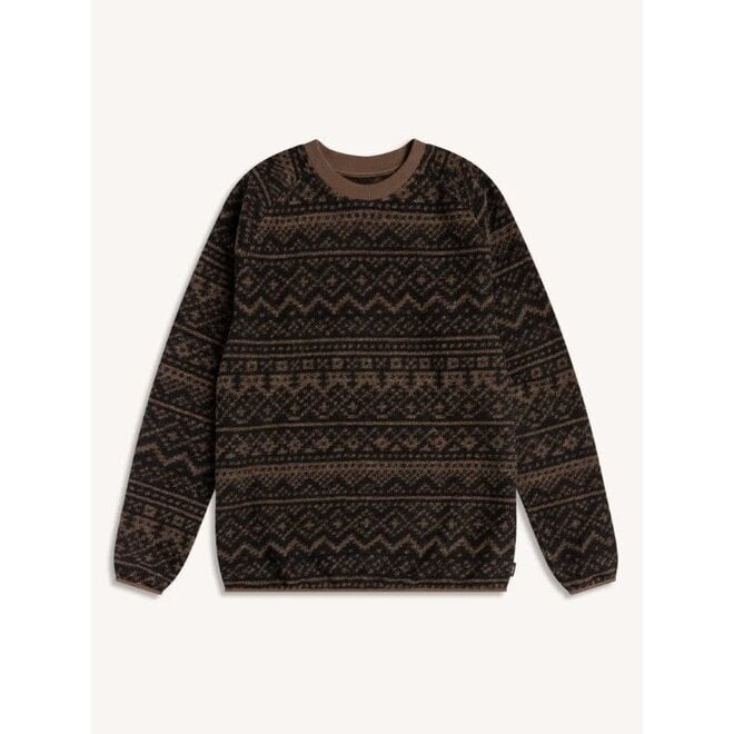 Junction Fairisle Sweat in Peat/ Black