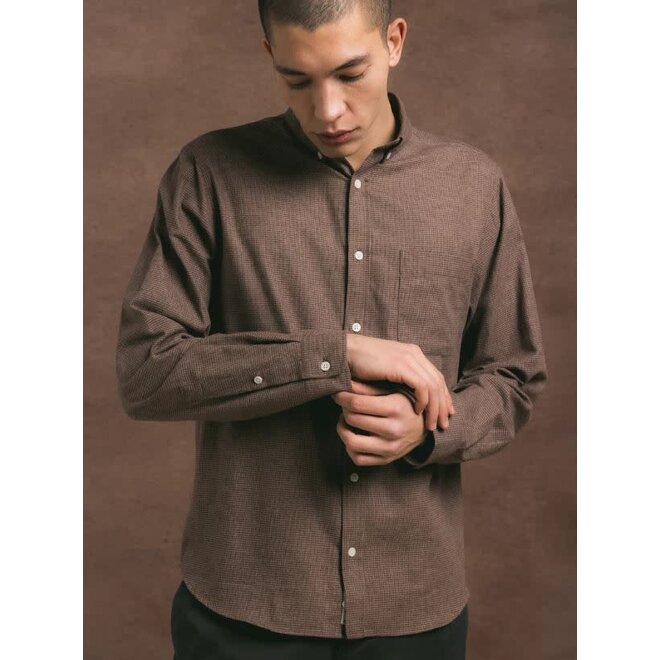 Raeburn Houndstooth Shirt in Taupe
