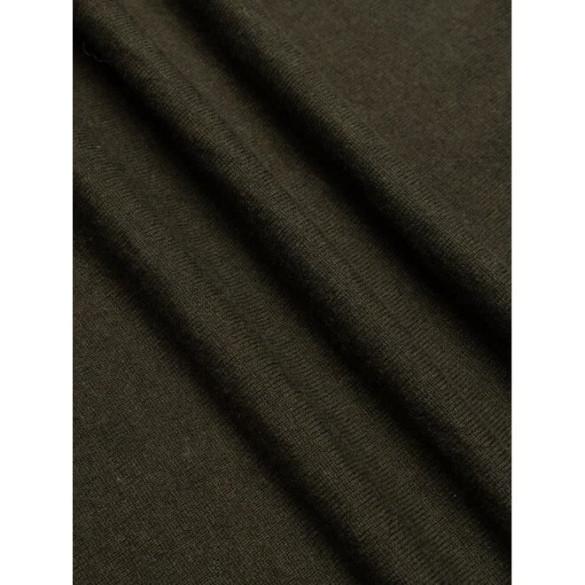 Mull Wool Polo in Dark Olive