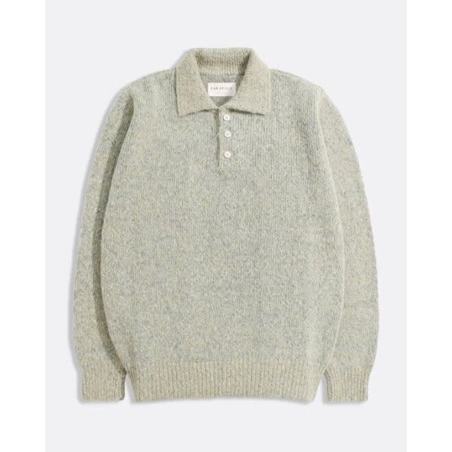 Kier Knitted Polo Shirt in Stone