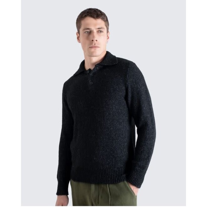 Kier Knitted Polo Shirt in Grey