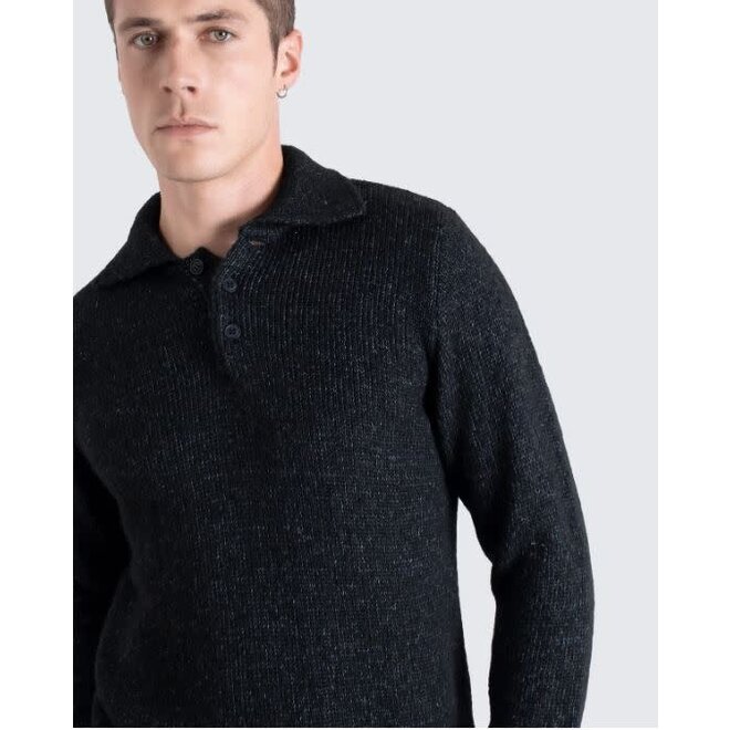 Kier Knitted Polo Shirt in Grey