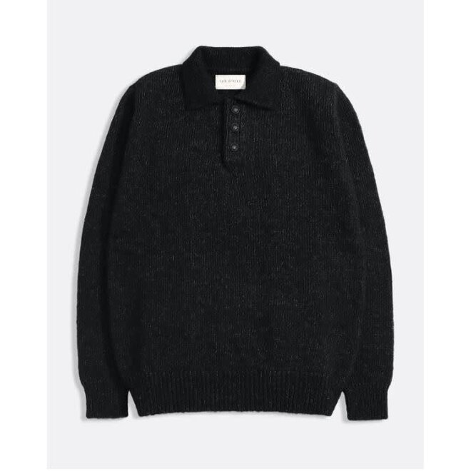 Kier Knitted Polo Shirt in Grey