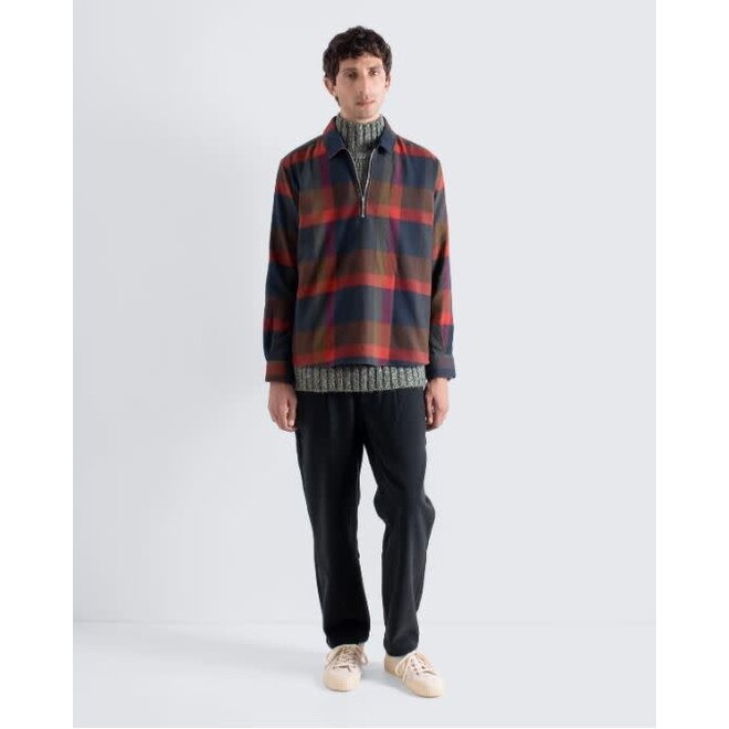 Day Zipper Shirt in Red/Multi Check
