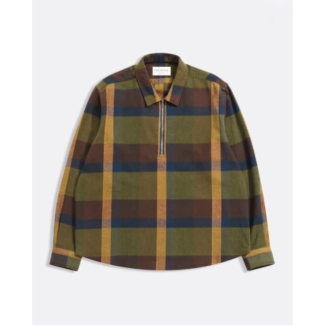 Day Zipper Shirt in Green/Multi Check