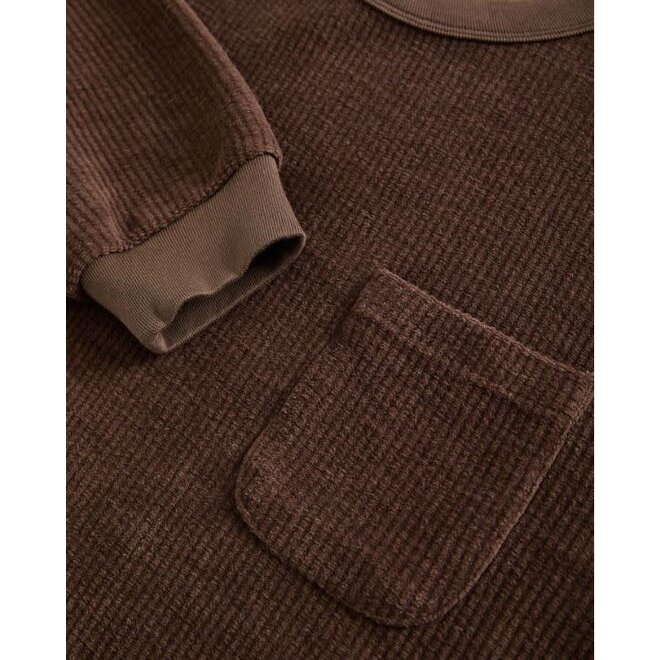 Duarte Ribbed LS Tee in Brown