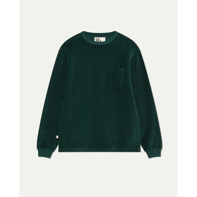 Duarte Ribbed LS Tee in Dark Green