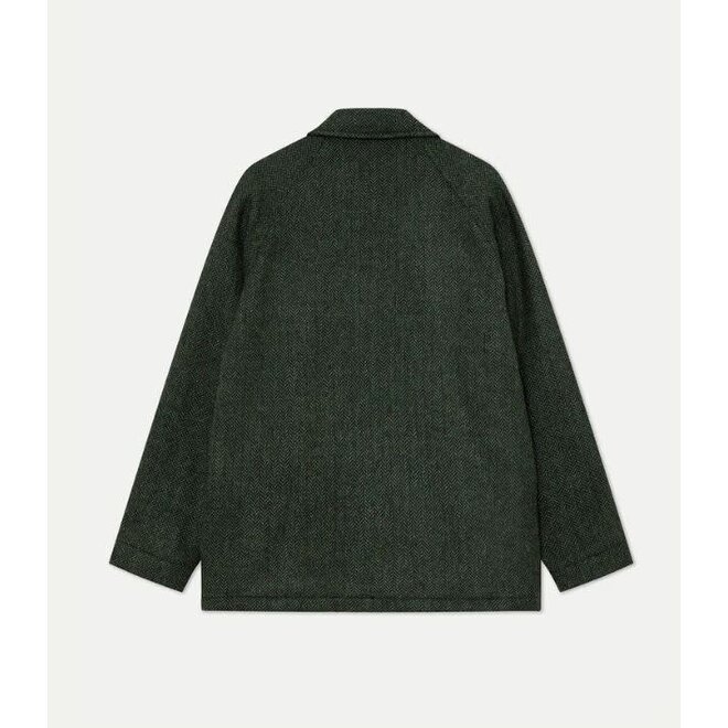 Mantero Expedition Jacket in Black/Green Herringbone