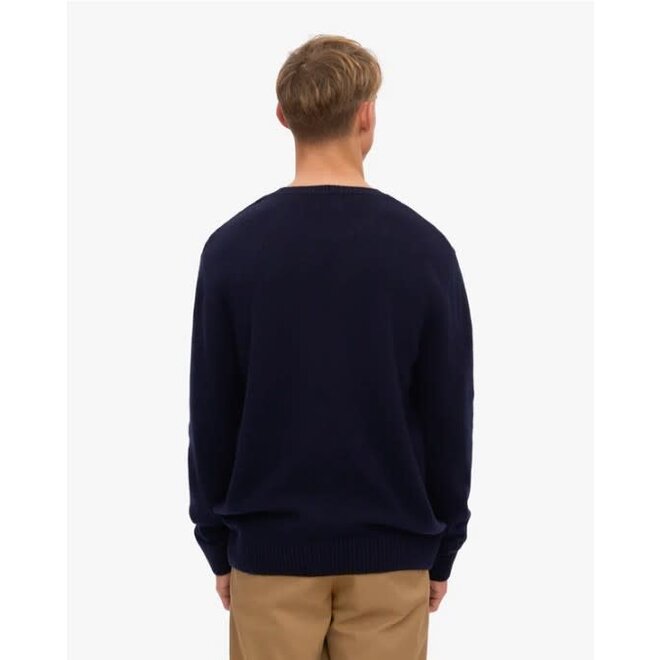 Classic Merino Wool Crew in Navy Blue
