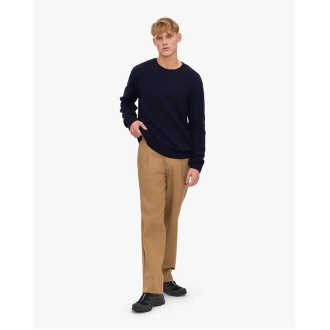 Classic Merino Wool Crew in Navy Blue