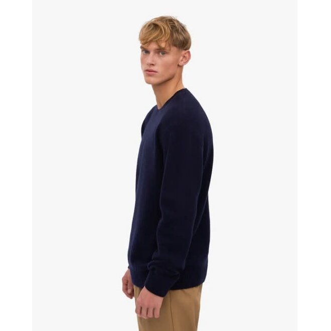 Classic Merino Wool Crew in Navy Blue