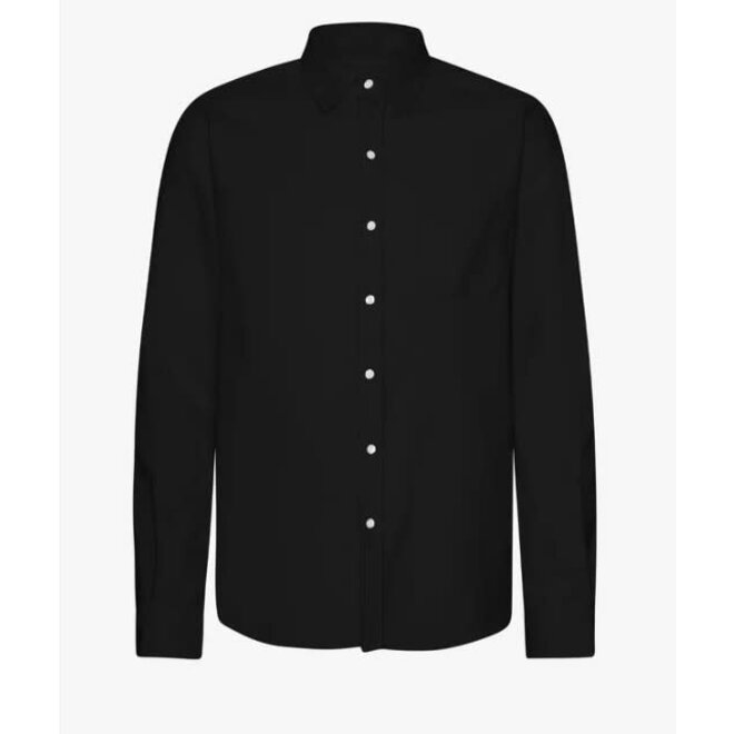 Classic Organic Flannel Shirt in Deep Black