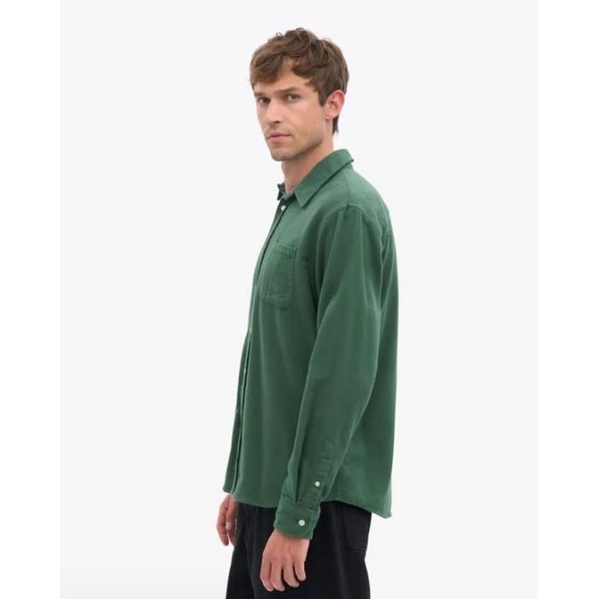 Classic Organic Flannel Shirt in Emerald Green