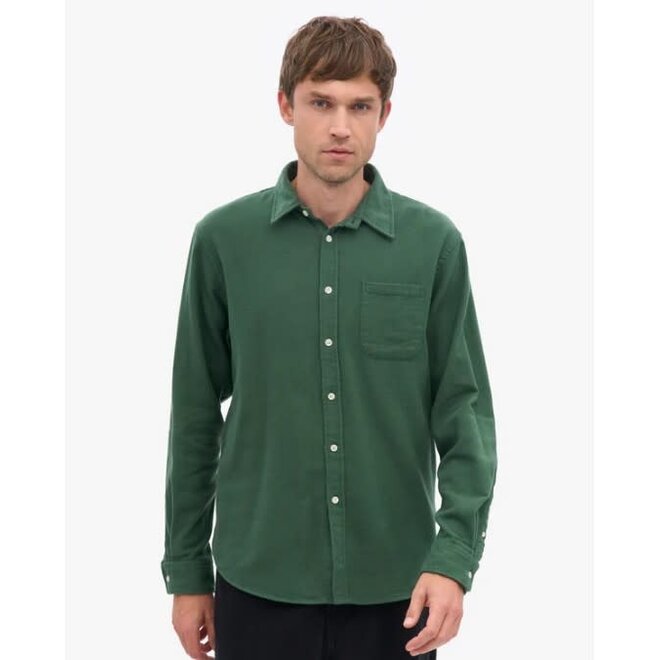 Classic Organic Flannel Shirt in Emerald Green