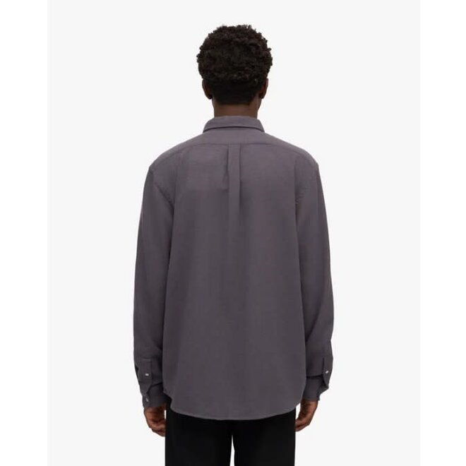 Classic Organic Flannel Shirt in Lava Grey