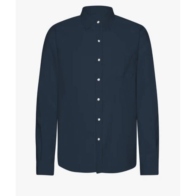 Classic Organic Flannel Shirt in Navy Blue